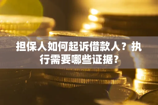 武汉担保人如何起诉借款人？执行需要哪些证据？