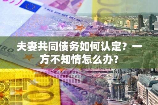 武汉夫妻共同债务如何认定？一方不知情怎么办？