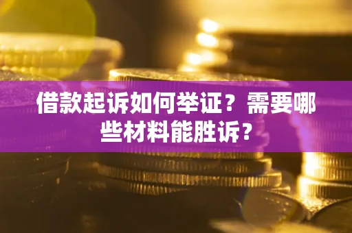 武汉借款起诉如何举证？需要哪些材料能胜诉？