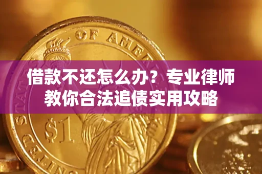 武汉借款不还怎么办？专业律师教你合法追债实用攻略