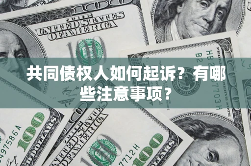 武汉共同债权人如何起诉？有哪些注意事项？